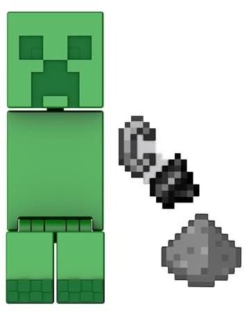 Minecraft Action Figures Age 6+ & Accessories Collection, 3.25-in Scale with Pixelated Design (Characters May Vary), HTL80
