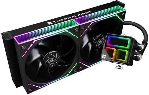 Thermalright Frozen Infinity 240 Black Dissipatore ad acqua per CPU, Raffreddatore CPU AIO 240, Doppie ventole PWM TL-M12, Dissipatore CPU a specchio infinito, per AM4/AM5, Intel LGA1851/1700/115x