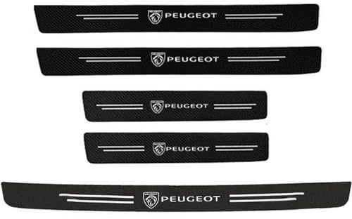 Lackschutz Set 5 Stück für Peugeot 308 SW II T9 I 2014-2017,Auto Einstiegsleisten Schutz Ladekantenschutz Türschweller Schutzleiste Lackschutzfolie Folierset,A