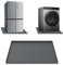 lisetar Mini Fridge Silicone Mat 60x60cm, Floor Protector with 0.8Inch Raised Edges, Washing Machine & Freezer Drip Tray, Dryer Drip Pan, Wine Cabinet & Coffee Machine Floor Mat(Dark Gray)