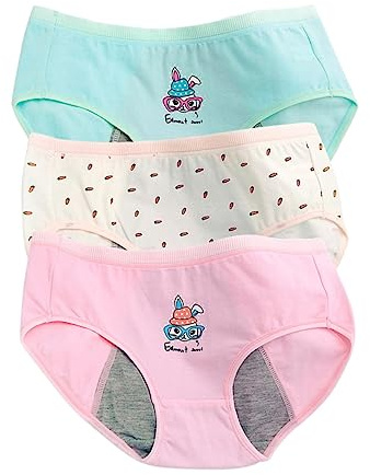 BESPORTBLE 3piezas Braguitas Menstruales Transpirables De Pack con Zona Antifugas y Alta Absorción De Humedad para Mujer