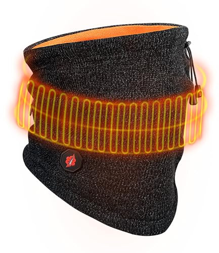 Dr.warm Heated Neck Gaiter, Windproof Neck Warmer Fleece, Winter Neck Tube Heated Neck Scarf for Skiing, Cycling, Fishing, Hunting