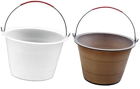 Veemoon 2pcs Thickened Plastic Storage Buckets for Construction Site Cement and Mud Containers Lightweight Multi Functional Outdoor Use with Fall Design