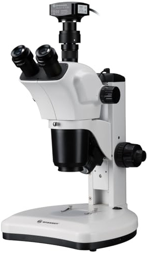 Bresser stéréomicroscope Zoom 7-63x avec éclairage LED Incident et transmitted, caméra microscopique 12MP USB 3.0, capteur Sony CMOS, Noir