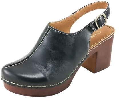 Cinzia Soft PQ1143622G 003 - Zoccoli Olandesi Tacco Medio in Pelle Nero 38