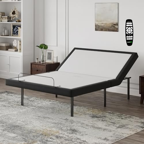 GhostBed Adjustable Bed Frame Base with Wireless Remote - Zero Gravity & Massage Settings, USB Ports, Relaxing Adjustable Bed Frame Queen