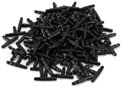 T-Form Steckverbinder, Haofy 100 Stück 4mm/7mm Sprinkler Bewässerung Barb Schlauchverbinder, Schlauchverschraubung für Garten Automatisches Tropfbewässerungssystem