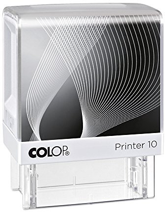 stempel-fabrik – Colop Printer 10 Stempel mit Wunschtext personalisieren – selbstfärbender Stempel als Namensstempel, Adressstempel & Firmenstempel zu verwenden (27x10 mm | 3 Zeilen | Weiß/Schwarz)