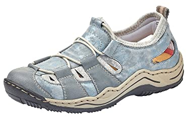 Rieker Cord Womens Casual Sports Shoes Blue Multi 41 EU