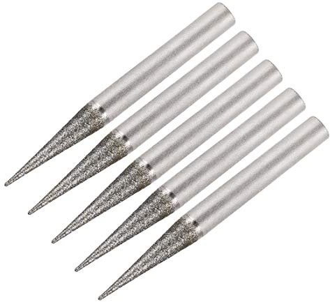 Sourcingmap - Punte diamantate per smerigliatura e intaglio per vetro, pietra, ceramica, grana 120, gambo 6 mm, punta 5 pezzi