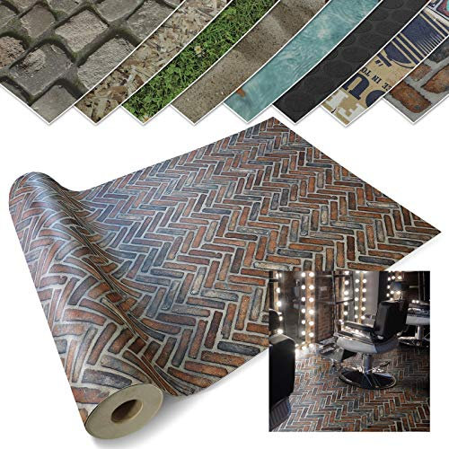 Casa pura - Rivestimento per pavimento in PVC, effetto 3D, pellicola in vinile per mobili e pavimenti, originale, rotolo antiscivolo, cucina, bagno, ufficio, effetto mattone (200 x 250 cm)