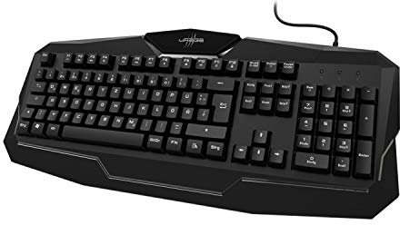 uRage Gaming-Keyboard “Exodus 100”, schwarz, Tastatur für PC Gamer, integrierte Handballenauflage, Anti-Ghosting, Win-Lock, kabelgebunden, 49 x 4 x 22 cm