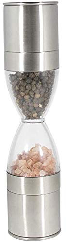 XIXIDIAN Stainless Steel Salt & Pepper Grinders Refillable Set - Salt/Spice Shakers with Adjustable Coarse Mills - Easy Clean Ceramic Grinders