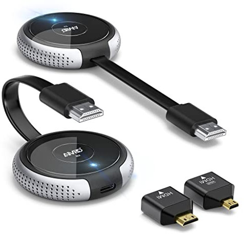 Wireless HDMI Transmitter and Receiver 4K, AIMIBO HDMI Wireless Sender and Receiver 5G, 1RX to 8TX, Plug and Play for Laptop, Camera, Cable Box, DVD, Phone to Monitor, Projector, HDTV-165FT/50M-Silver