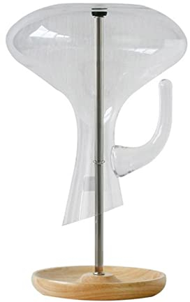 Support pour carafe à vin, égouttoir à carafe 2 en 1 avec base en bois pour un séchage rapide Support pour carafe à vin avec tête en silicone