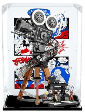 Acryl-Vitrine für Lego Disney Walt Disney Tribute Kamera 43230 Schaukasten, Schützen und Dekorieren Modell mit staubdichter Aufbewahrung (Hintergrund A)