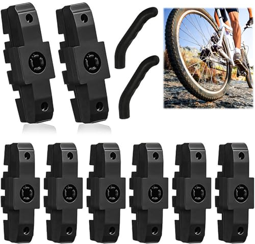 baflovga 8 Stück Bremsbeläge für Magura, Bremsbeläge Fahrrad für Magura Hs11/ HS22 / HS24 / HS33 /HS66, Bremsen für Magura mit 2 Stück Fahrrad Bremshebel Hülle Schwarz