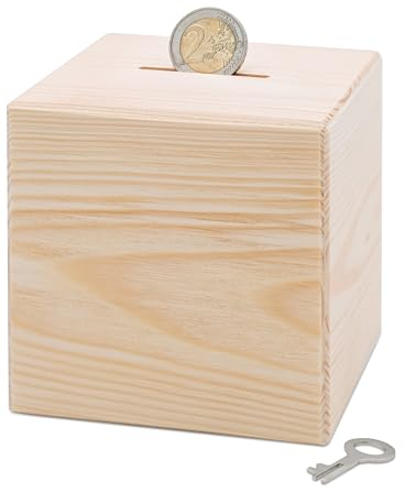 Bärenfreunde - Spardose Kinder aus Holz mit Metallschloss - Spardose zum Sparen für Kinderträume, Geburt und zum Geburtstag für die Kleinen (Natur)