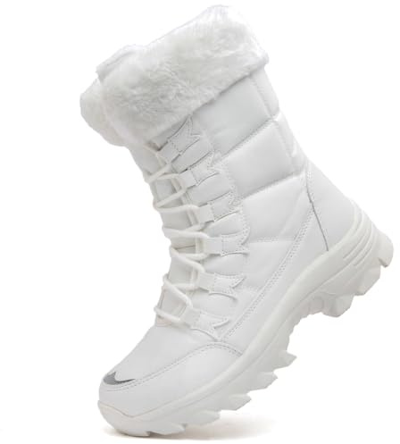 VLOOKST Bottes Femme Bottes de Neige Bottines de Hiver Taille 37-43 | Étanche Bottes de Randonnée Chaussures Montantes de Randonnée Bottines de Neige Fourrure Chaussures de Hiver Marche Montange