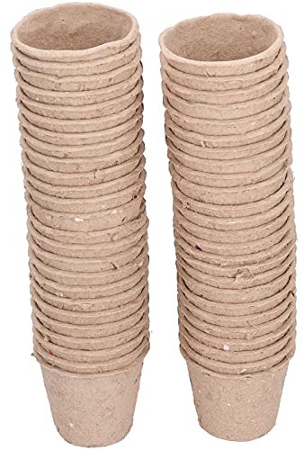 lvifloae Pots de Tourbe Ronds de 6cm, 50 pièces, Tasse de semis, Accessoire de Plantation, démarreur de Plante écologique pour diverses Plantes, légumes, Fruits