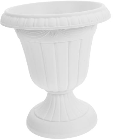 Yardwe Urne De Jardin Décorative en Plastique De Colonne Romaine, Jardinière Vintage Diamètre 25 Cm, Pot De Fleurs D'extérieur pour Terrasse Et Mariage, Jardinière Légère Et Polyvalente