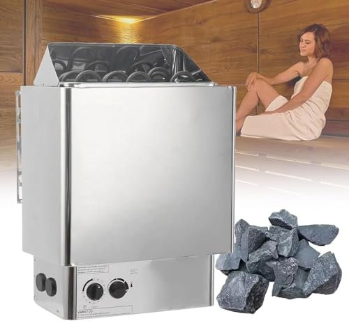 Electric Sauna Heating Stove, 4.5KW- 9KW Stainless Steel Sauna Heater with Timer & Temperature Adjustable, Wet and Dry Bath Sauna Oven with Internal Controller, for Home Hotel Spa Shower,4.5KW