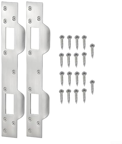 Asegura tu puerta principal con nuestra placa de refuerzo diseñada para una máxima protección (plata)