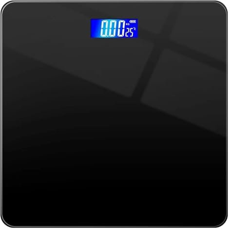 Rynli Digital Bathroom Scales for Body Weight - Black | High Precision Sensors Weighing Scale with Led Display 180 Kg Capacity | Ideal for Body & Luggage Weight Management (Battery Included)