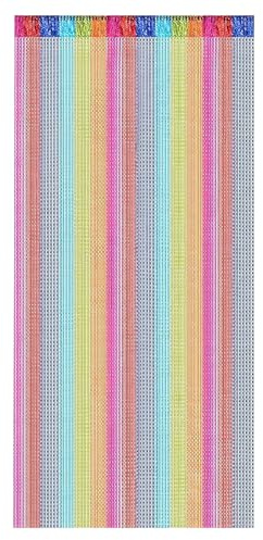 200x100cm Bunter Fadenvorhang - Fliegenvorhang für Terrassentür,Raumteiler in Regenbogen Design (1 Stück) - perfekt für Wohnzimmer