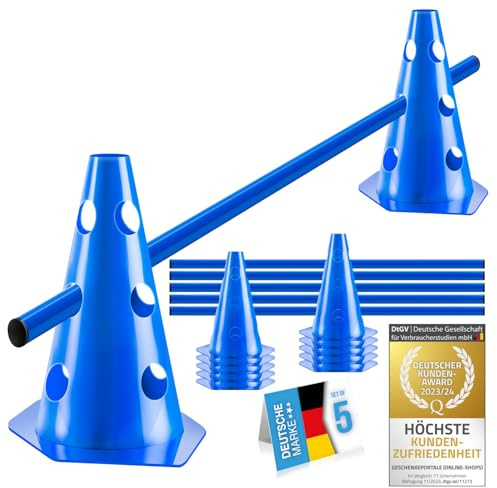 all Pets United® Haies Agility Chien - Set de 5 avec Barres & Cônes | Parcours agility maison & extérieur - barres 100 cm, cônes stables, résistant aux intempéries