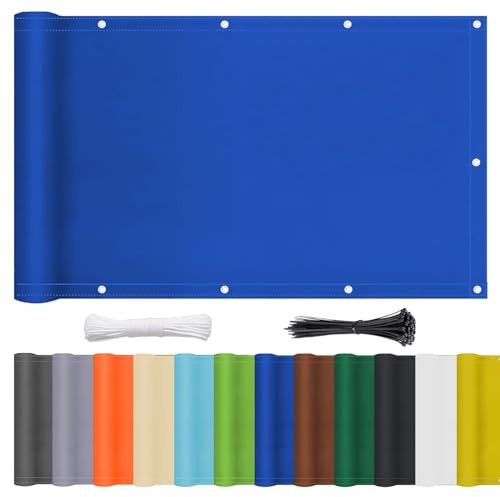 nvdsivee Pantalla Privacidad Balcon Impermeable Protección UV Cubierta de Protección de Privacidad para Exterior Terraza Patio Jardín Balcón Azul Oscuro 0.9x1m