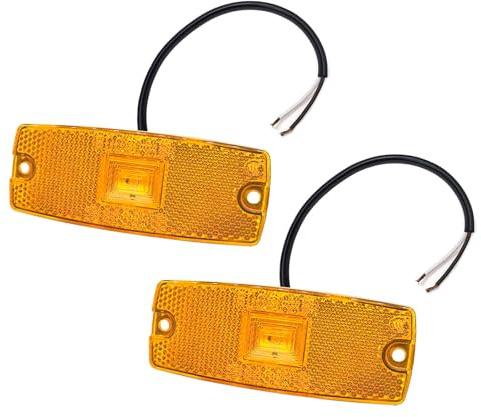 YOYOCOOL 2 pcs Luz de delimitación lateral amarillo remolque de coche, luz de posición led naranja camión impermeable - ECE certificada(FJ100Y)