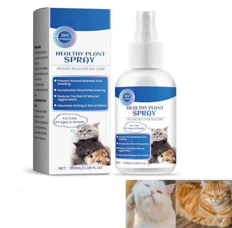 Uzionoie Spray pour Plaie pour Chat,Spray de Nettoyage pour Animaux de Compagnie,Wound Sprays pour Chiens et Chats,Cicatrisation des Plaies Et Soins De La Peau pour Animaux Ddomestiques 100ml