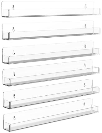 Organizador de esmalte de uñas, estante acrílico transparente para pared, almacenamiento multiusos para esmalte de uñas y gafas de sol, juego portátil de 6
