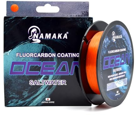 Namaka Ocean - Filo da Pesca Florocoated Monofilo Alta Resistenza (FLUO RED - 300mt, Ø 0.18)