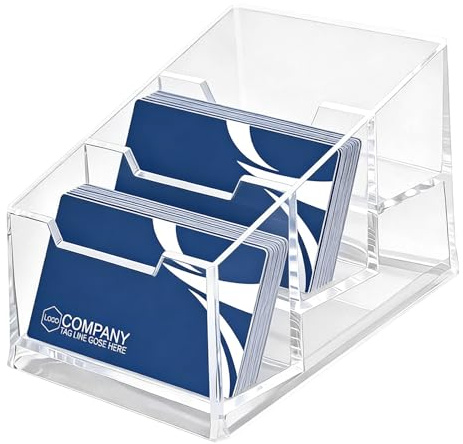 Soporte vertical acrílico para tarjetas de visita, soporte transparente para tarjetas de visita para oficina, hogar, escritorio de recepción, organizador de tarjetas delgado moderno (1, tres capas)