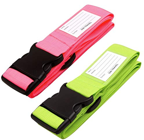 OW-Travel Cinta para Maletas de Viaje, Correa Maleta Seguridad con Etiqueta | Correas maletas viaje con etiqueta de fácil identificación, cinta maleta seguridad resistente, luggage strap para equipaje
