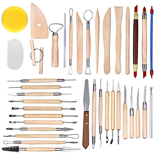 Namvo 38-teiliges Modellierwerkzeug für Erwachsene, Modellierset für Töpferei für professionelle Kunst, Ton, Töpferei, Skulpturen