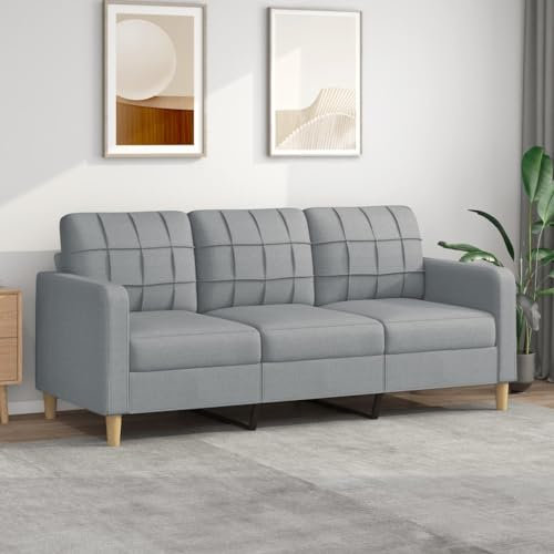 Bulliing 3-Sitzer-Sofa Hellgrau 180 cm Stoff Modular Sofa Jugendsofa Love Seat Zweier Sofa - 359099