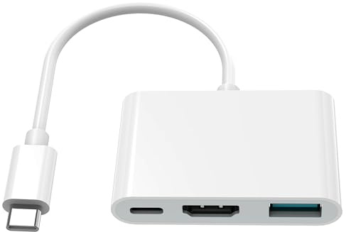 AIRSKY USB C to HDMI Adapter, 3-in-1 USB-C Digital AV Multiport Hub with 4K@60Hz HDMI, 100W PD Charging and USB 3.1 Port, HDMI Adapter for iPhone 15/16, iPad Pro, MacBook, Samsung to Monitor, TV