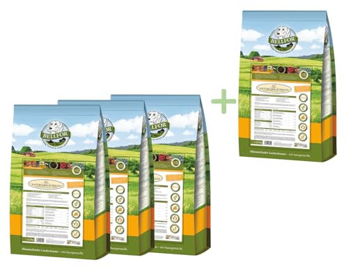 Bellfor Naturfarm-Schmaus Hypoallergenes Getreidefreies Hundetrockenfutter mit Insekten mit hoher Verdaulichkeit ohne tierische Nebenerzeugnisse 4 x 2,5 kg