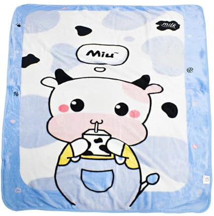 SYTTNUM Manta de Franela para Niños, Manta de Peluche, Cow Manta Infantil, Manta para Sofá de Franela, Sofá o Cama,Manta de Franela para el Salón(100 x 140cm)