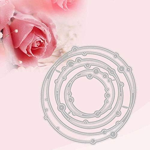 3D Spotty Circle Frame Metal Cutting Dies for Card Making, Cut Stencils for DIY Scrapbooking Photo Album Paper Decorative Craft for Greeting Cards Invitation Birthday Gift Punch Stencil Cutting Dies
