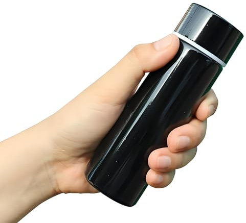 1 Bottiglia Termica in Acciaio Inox Da 150 Ml, Mini Con Coperchio, Portatile, Mini Per Uomini E Donne, Lavoro, Sport, Viaggi, Colore Nero ﻿