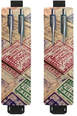 VAPOKF 2 portapenne regolabili con fascia elastica per quaderni, in pelle PU, portapenne, custodia per riviste, libri, agende, raccoglitori, tablet, timbri per passaporto