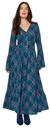 Joe Browns Autumn Check Print Maxi Dress Robe, Vert, 38 Femme
