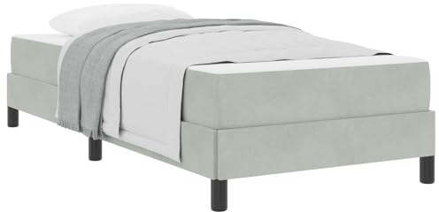 vidaXL Letto a Molle con Materasso Grigio Chiaro 90 x 220 cm Tessuto, Letto a Box Rettangolare, Design Moderno, Materasso Comfort, Struttura Robusta, Perfetto per la Tua Camera