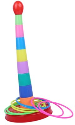 WHAMVOX 2 Ensembles Jeu de Lancer Anneaux Coloré Éducatif pour Garçon Fille Coordination Œil-Main Adapté Intérieur et Extérieur Jeu de Dextérité Famille et Fête