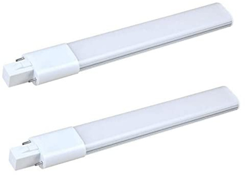 Obelunrp LED-lampa PL 12 W aluminium, 2 stift, G23 lamprör, AC 85–265 V, 6 000 K, kall vit, 2 st, trädgårdsdekoration