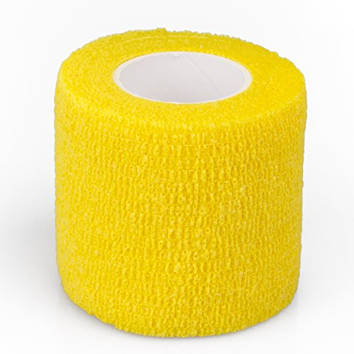 Fixierbinde | elastischer Fixierverband | kohäsive (selbsthaftende) elastische Binde | Breite: 5,0 cm | Farbe: gelb | 12 Stück